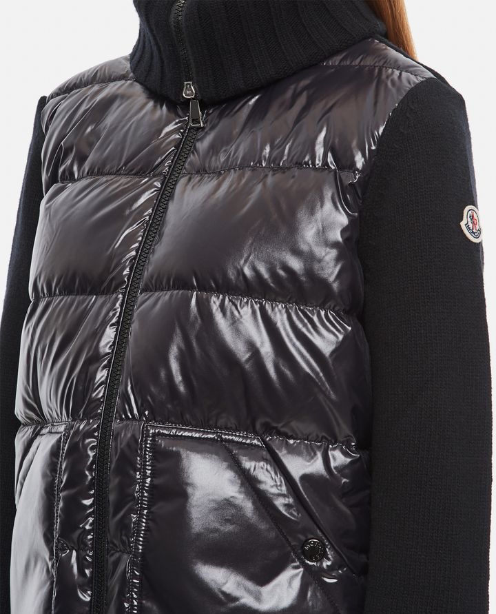 Moncler - CARDIGAN IMBOTTITO IN NYLON LAQUE'_4