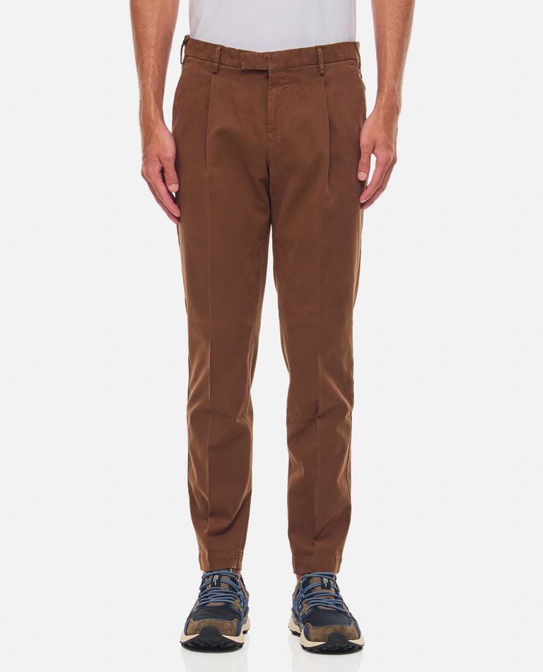 Shop Pt01 Cotton Trousers In Brown