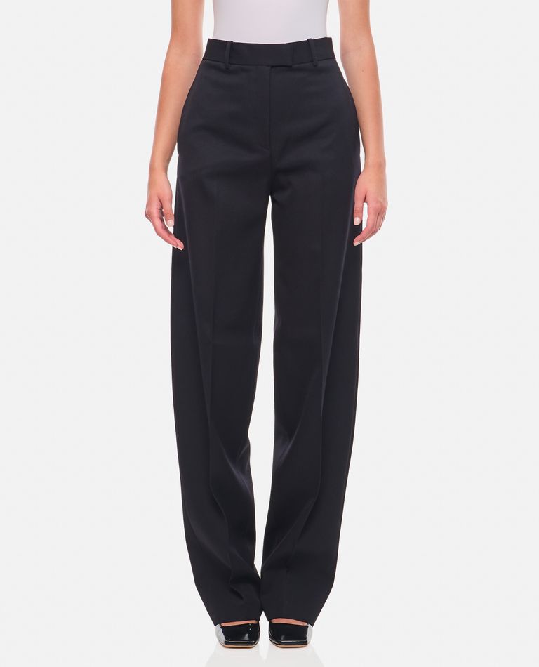 Attico Women's Gabardine Straight-leg Trousers In Black