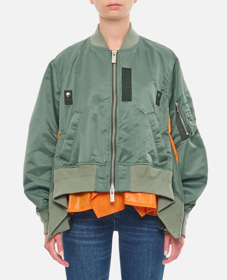 Shop Sacai Nylon Twill Blouson In Green