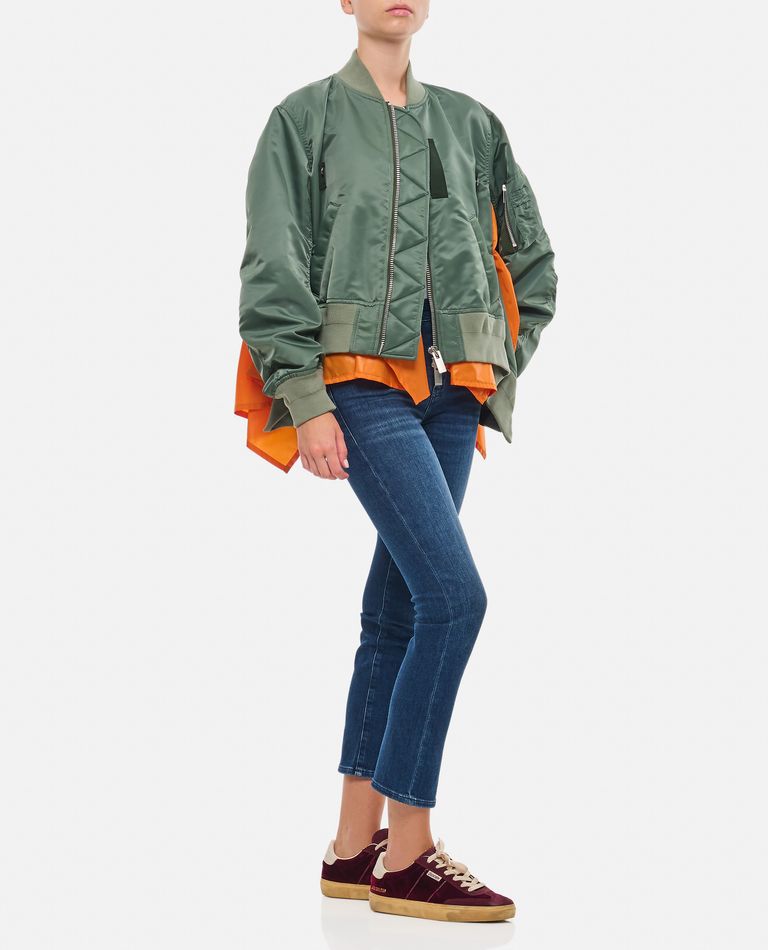 Shop Sacai Nylon Twill Blouson In Green