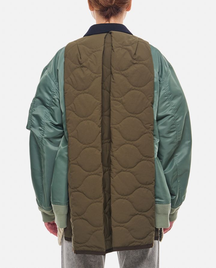 Sacai - WOOL MELTON X NYLON TWILL QUILTED COAT_3