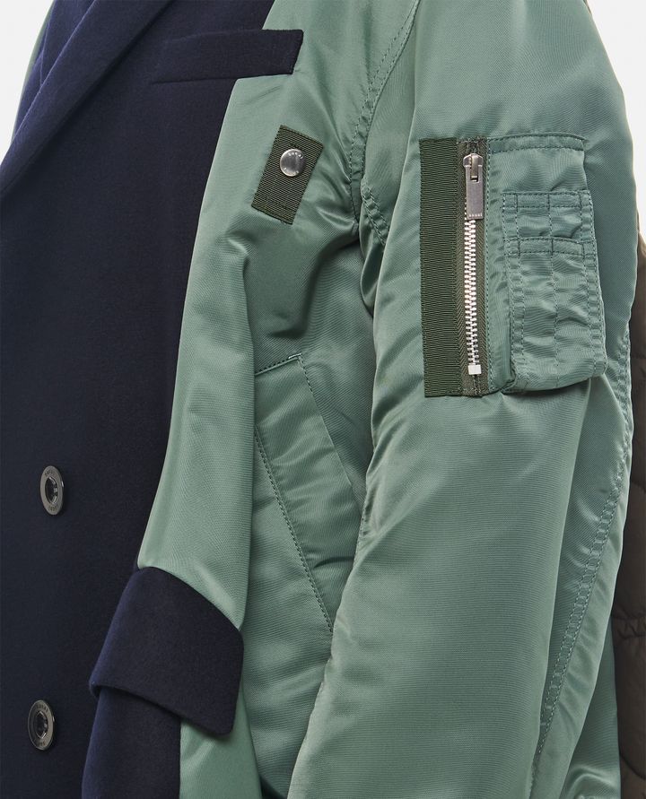 Sacai - WOOL MELTON X NYLON TWILL QUILTED COAT_4