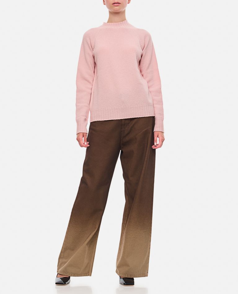 Shop Drumohr Long Sleeves Crewneck Sweater In Rose