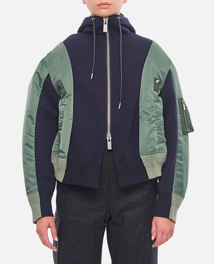 Sacai - FELPA CON ZIP IN NYLON_1