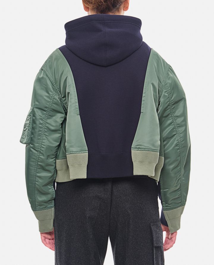 Sacai - FELPA CON ZIP IN NYLON_3