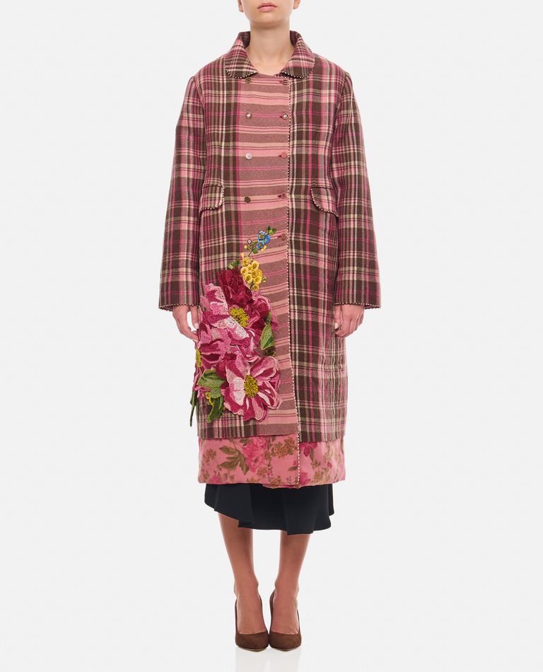Shop Péro Embroidered Double Breasted Coat In Rose
