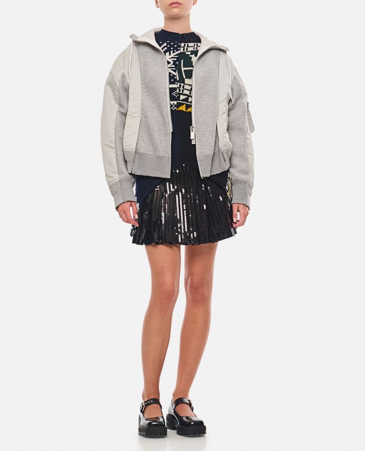 Sacai - FELPA CON ZIP IN NYLON_3