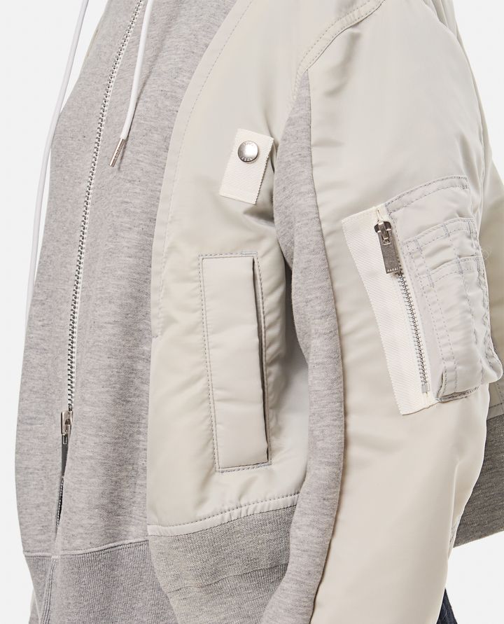 Sacai - FELPA CON ZIP IN NYLON_5