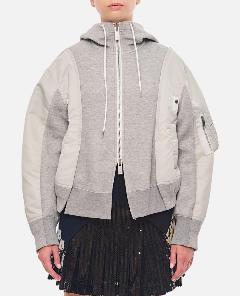 Sacai Nylon Twill X Sponge Sweat Hoodie - Hoodies - BeyondStyle