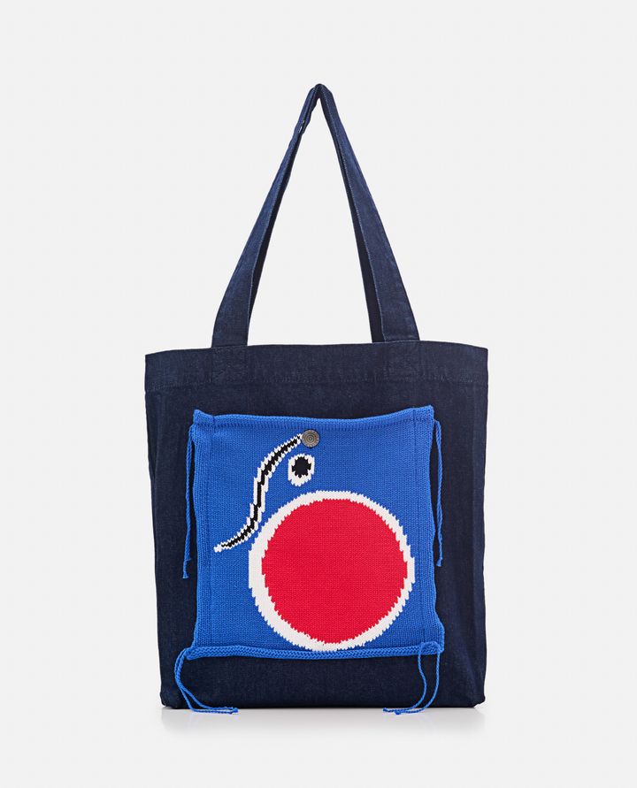 Charles Jeffrey Loverboy - BORSA TOTE CON PATCH IN MAGLIA_3