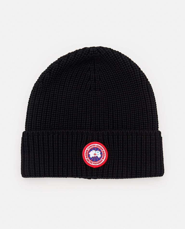 Shop Canada Goose Cg Rib Toque In Black