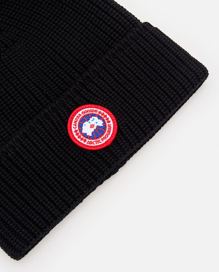 Shop Canada Goose Cg Rib Toque In Black