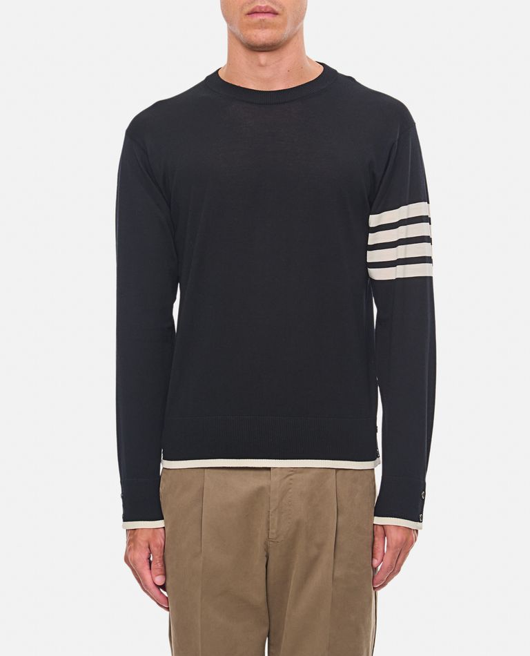 Shop Thom Browne Virgin Wool Pullover In Black