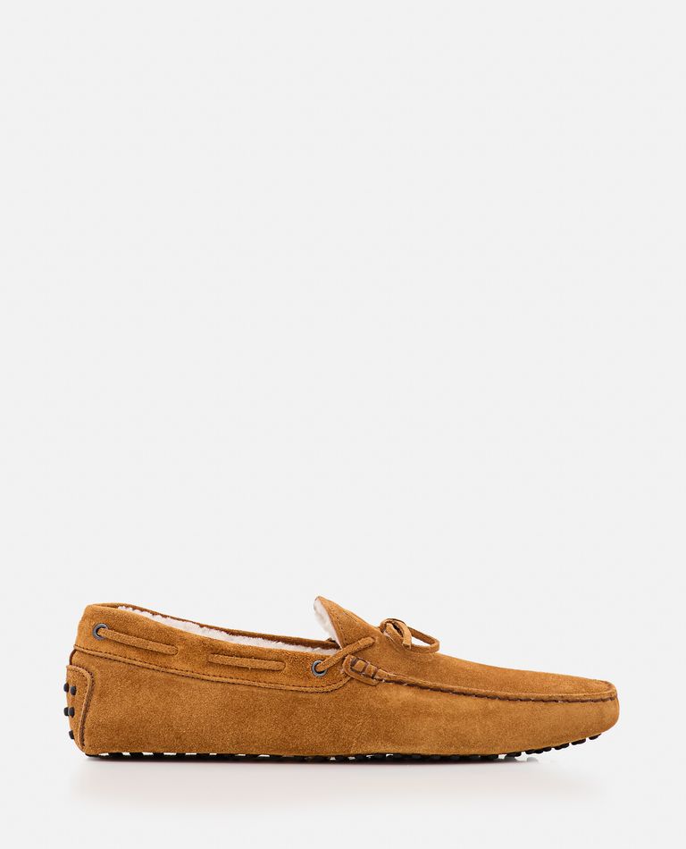 Tod's Mocassini In Pelle Scamosciata Cammello Uomo In Beige