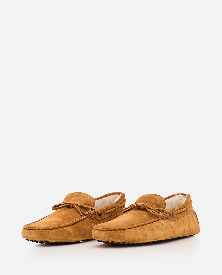 Tod's Mocassini In Pelle Scamosciata Cammello Uomo In Beige