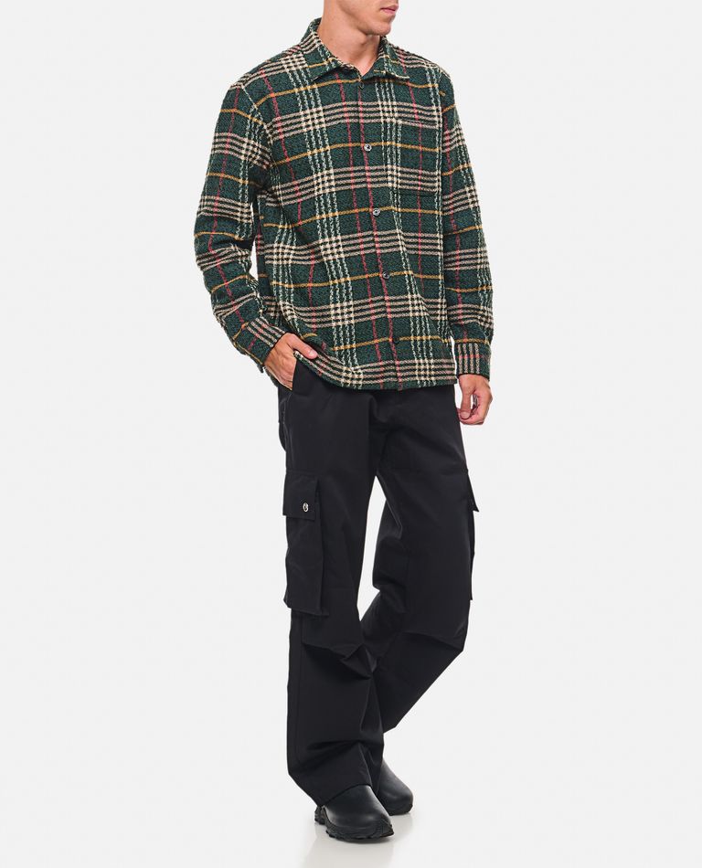 Shop Les Deux Caleb Check Overshirt In Green