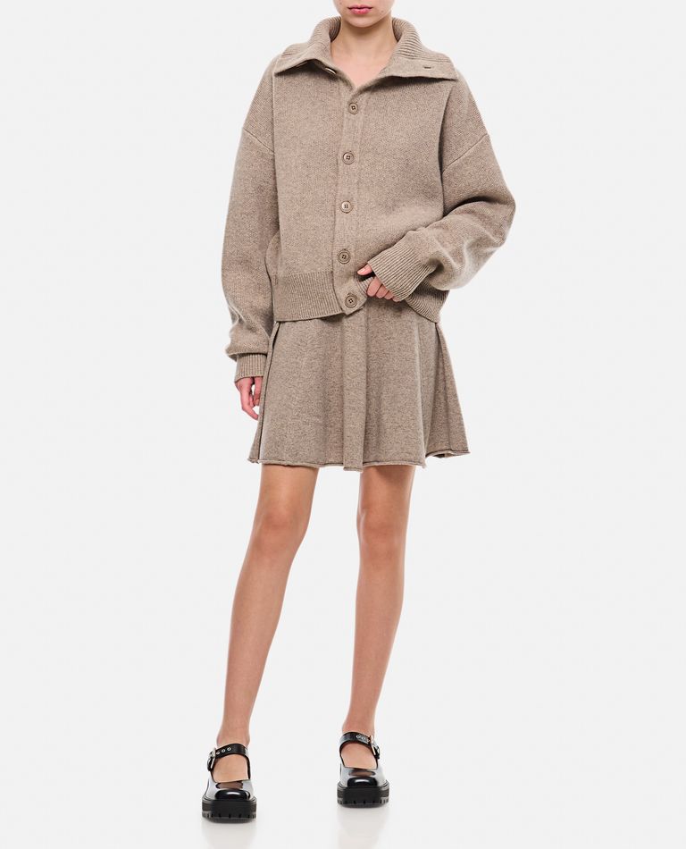 Shop Extreme Cashmere X Cashmere Short Pleated Skirt In Beige