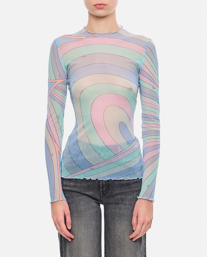 Emilio Pucci - T-SHIRT MANICA LUNGA IN TULLE_1