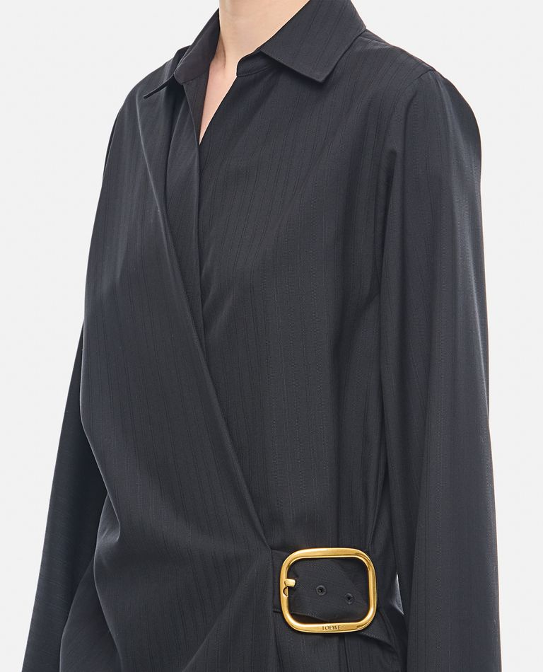ワンピース LOEWE BLACK VISCOSE BELTED DRESS Belted dress in stretch viscose Black - LOEWE