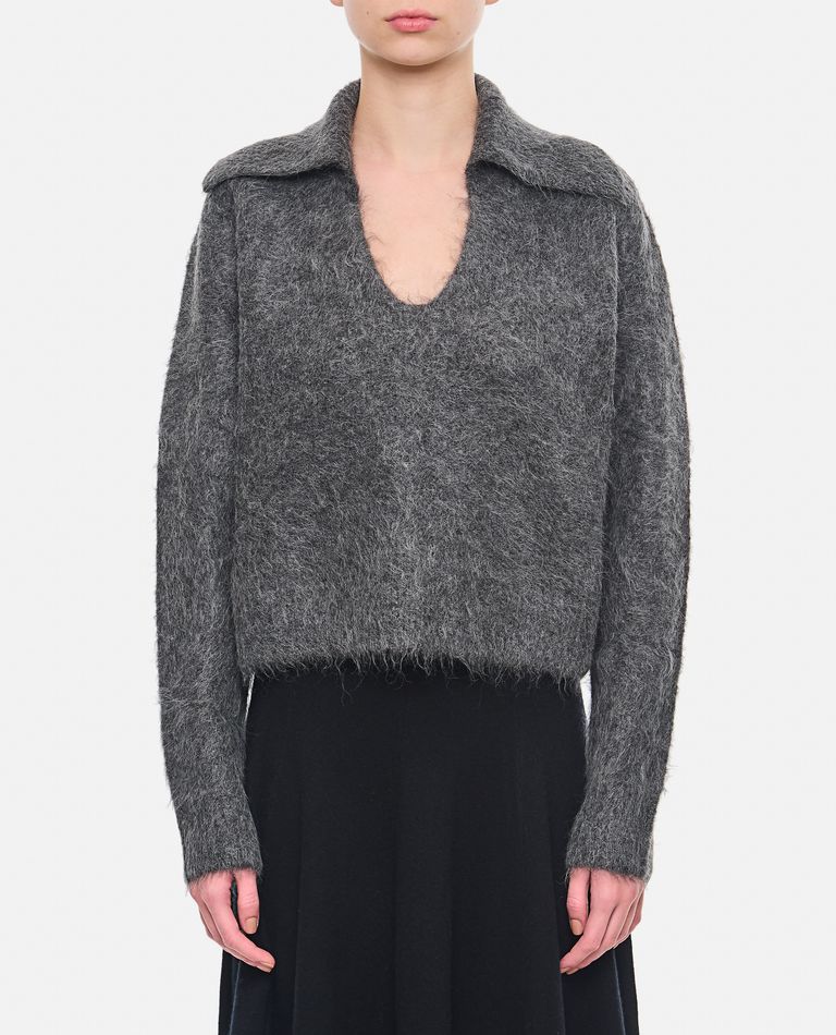 Loulou Studio Ambrose Alpaca Wool Sweater In Grey