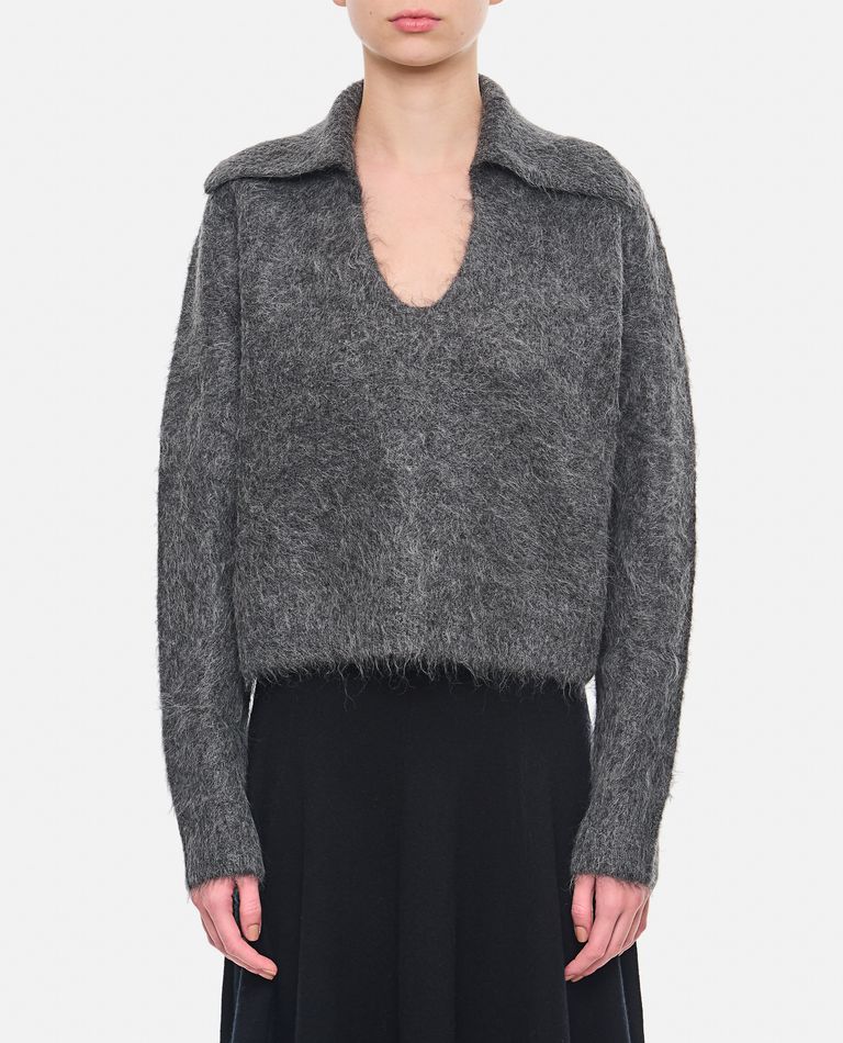 Shop Loulou Studio Ambrose Alpaca Wool Sweater In Grey