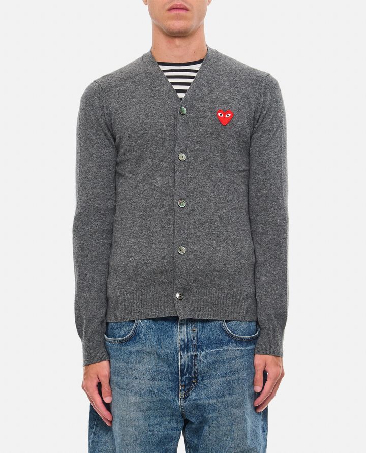 Comme Des Garçons Play - RED EMBLEM PLAY V-NECK CARDIGAN_1