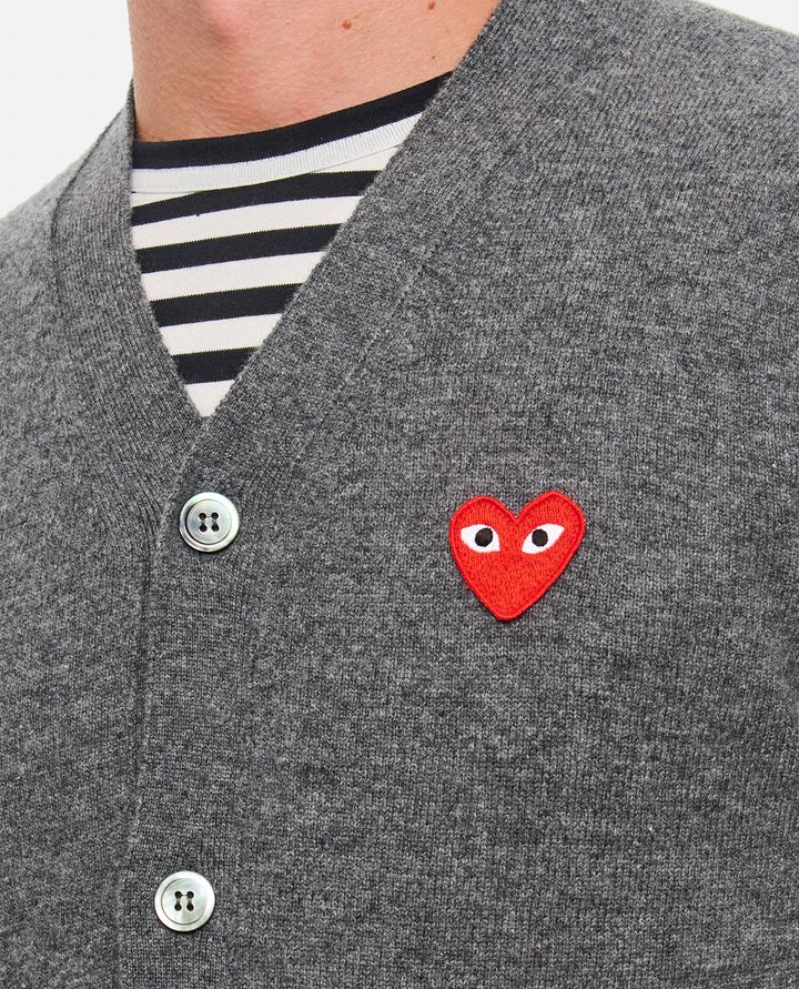 Comme Des Garçons Play - RED EMBLEM PLAY V-NECK CARDIGAN_4