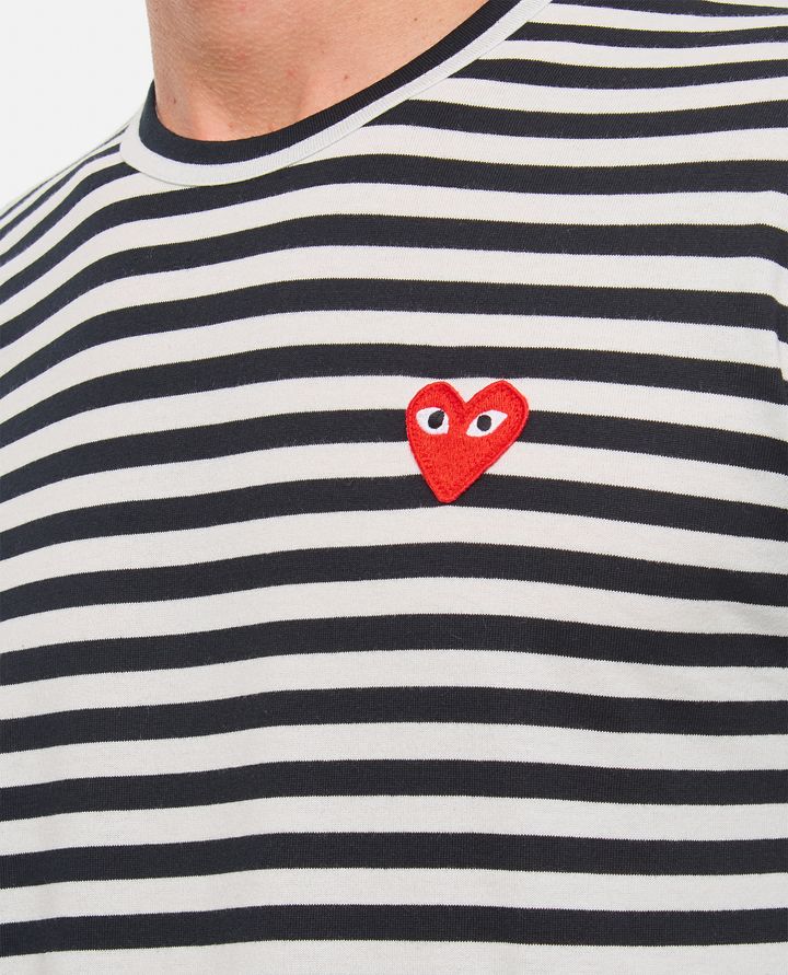 Comme Des Garçons Play - MAGLIETTA A MANICHE LUNGHE A RIGHE CON LOGO_7