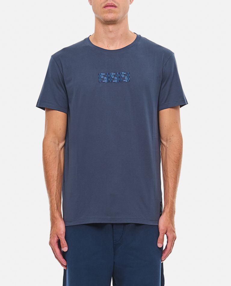 Shop Fendi Logo T-shirt In Blue