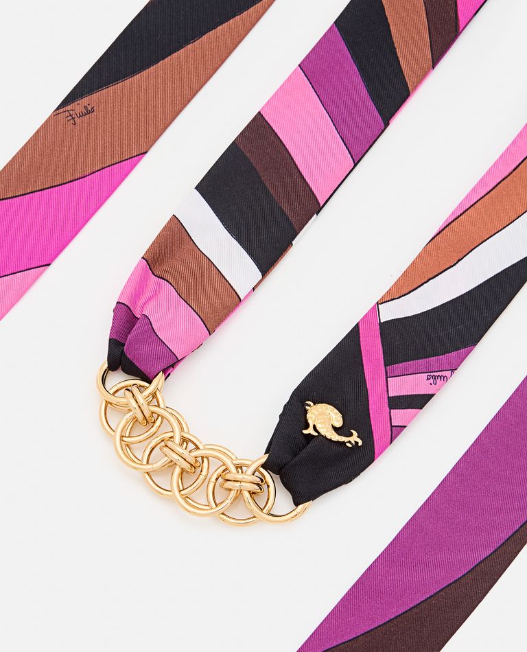 Pucci Silk Twill Bandeau Chain Bracelet In Multicolor