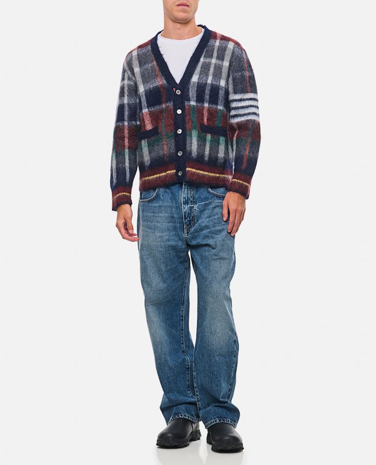 Shop Thom Browne Hector V Neck Cardigan In Multicolor