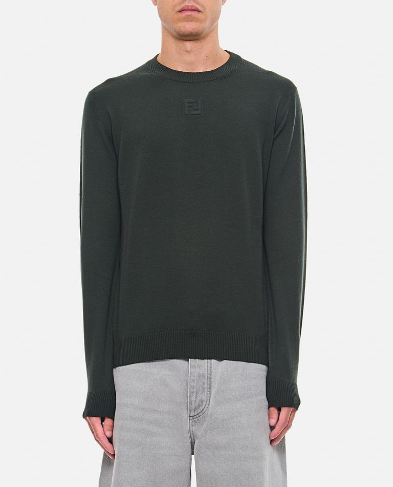 Shop Fendi Virgin Wool Sweater In Green