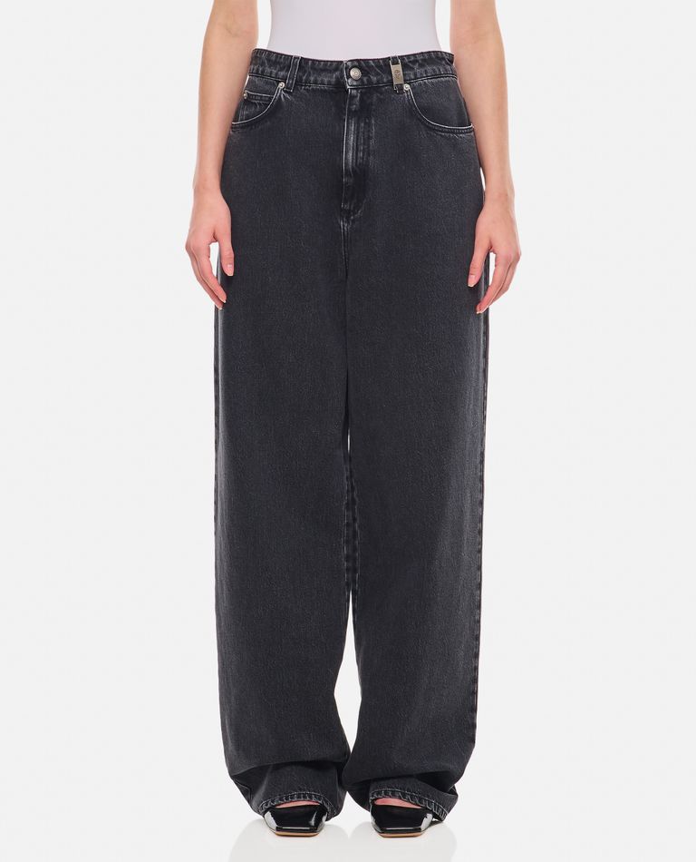 Shop Alexander Mcqueen Straight Leg Denim Pants In Black