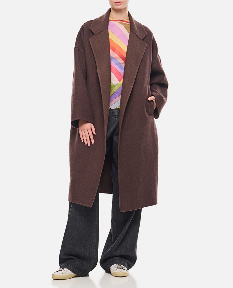 Shop Dušan Oversized Coat In Brown