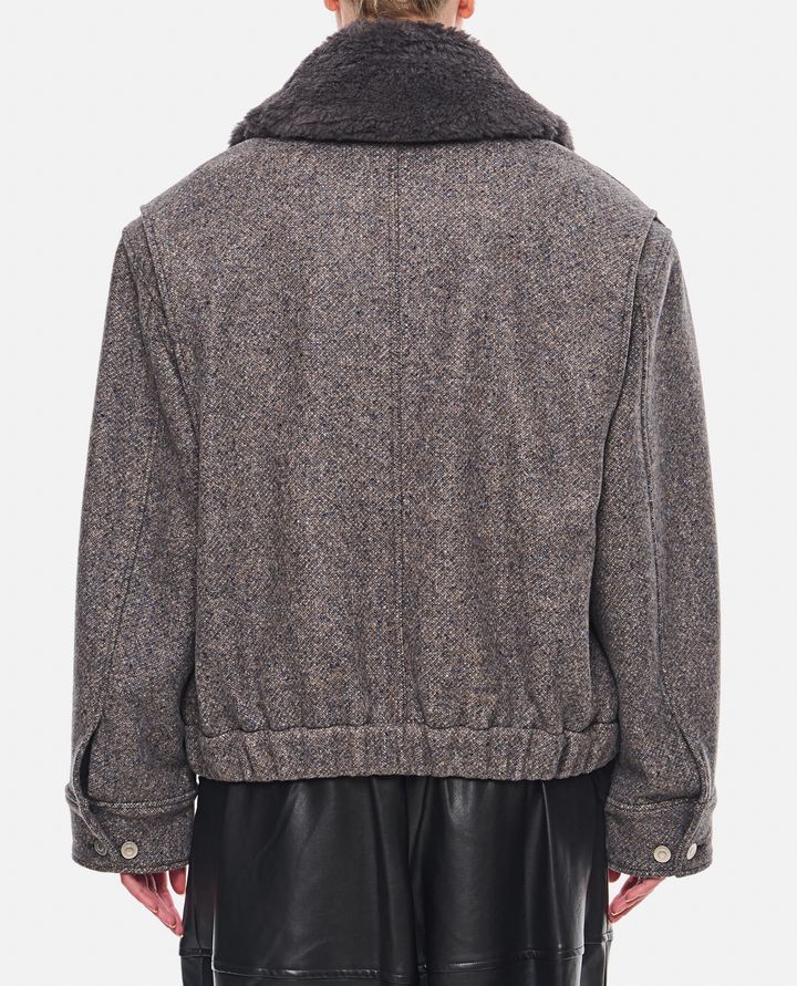 Stella McCartney - TEDDY WOOL TRIMMED ZIPPED JACKET UNLINED_3