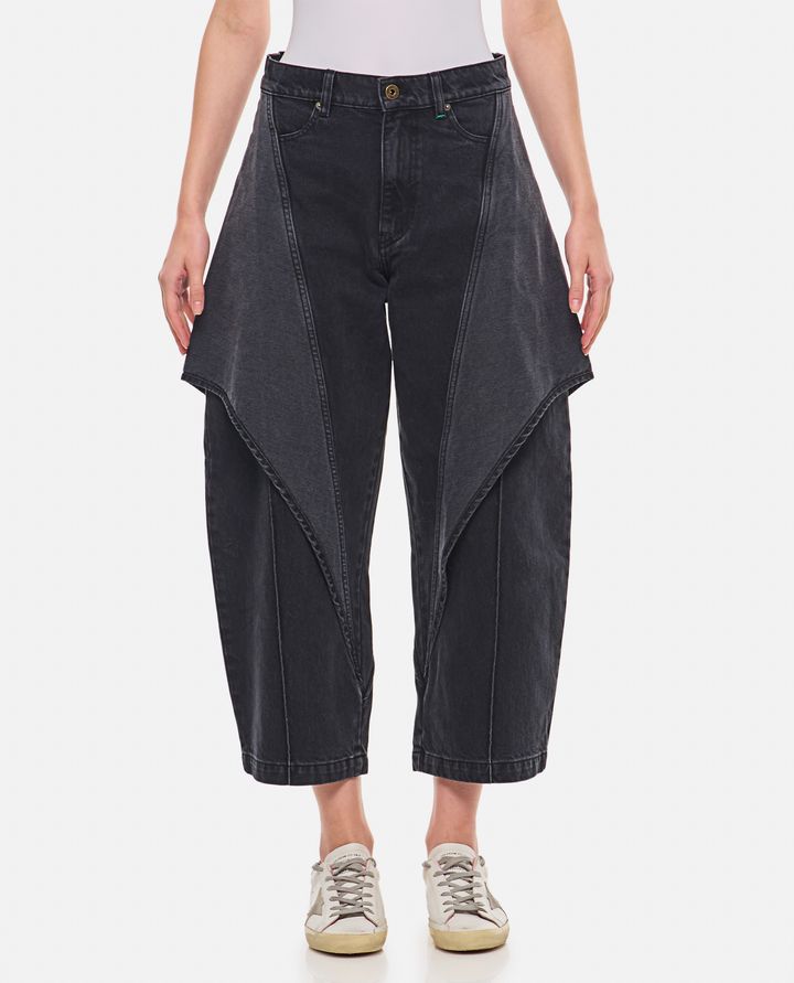 JW Anderson - PANTALONI SCULPT CROPPED IN DENIM_1