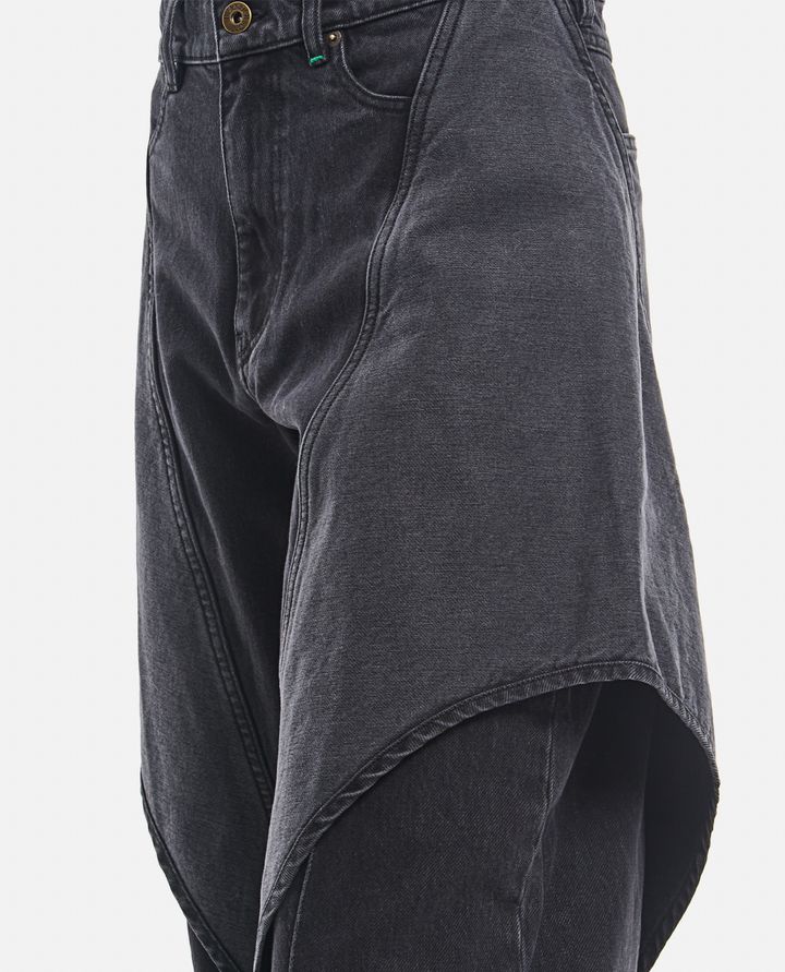 JW Anderson - PANTALONI SCULPT CROPPED IN DENIM_4