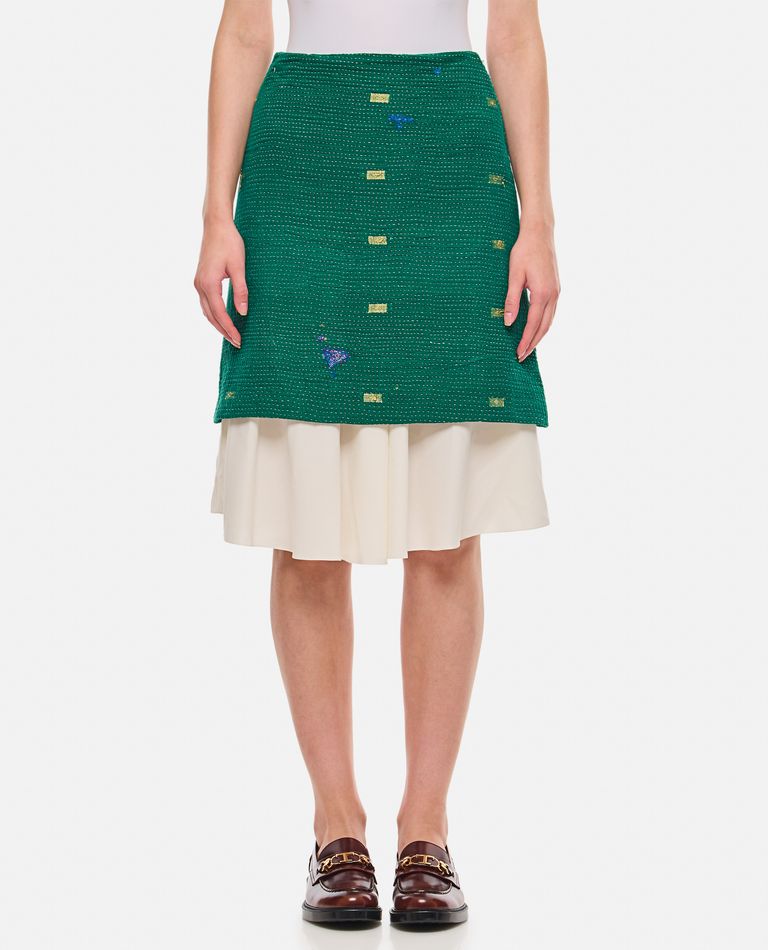 Wales Bonner Green Triumph Midi Skirt In Green