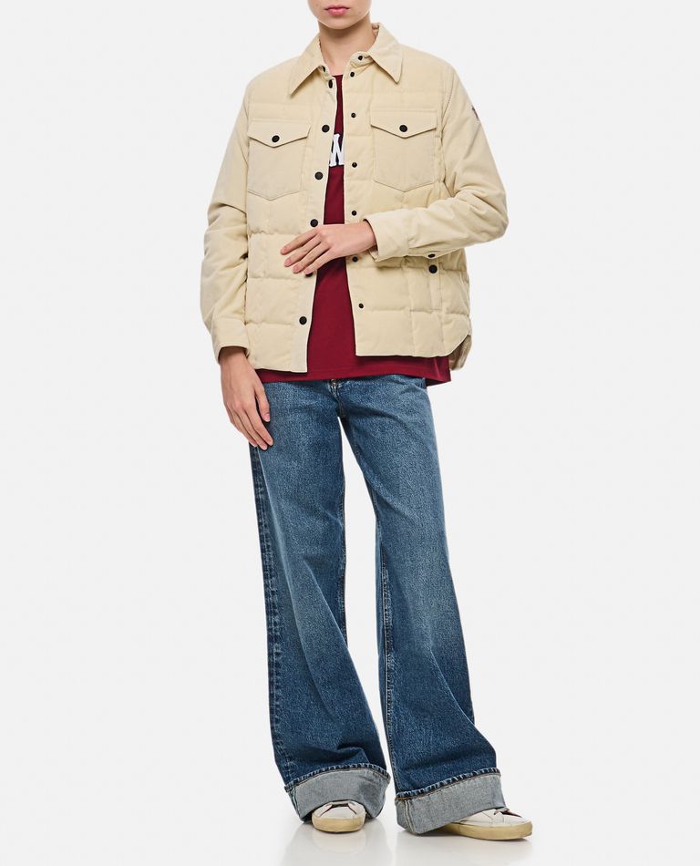 Shop Moncler Paulet Shirt Jacket In White