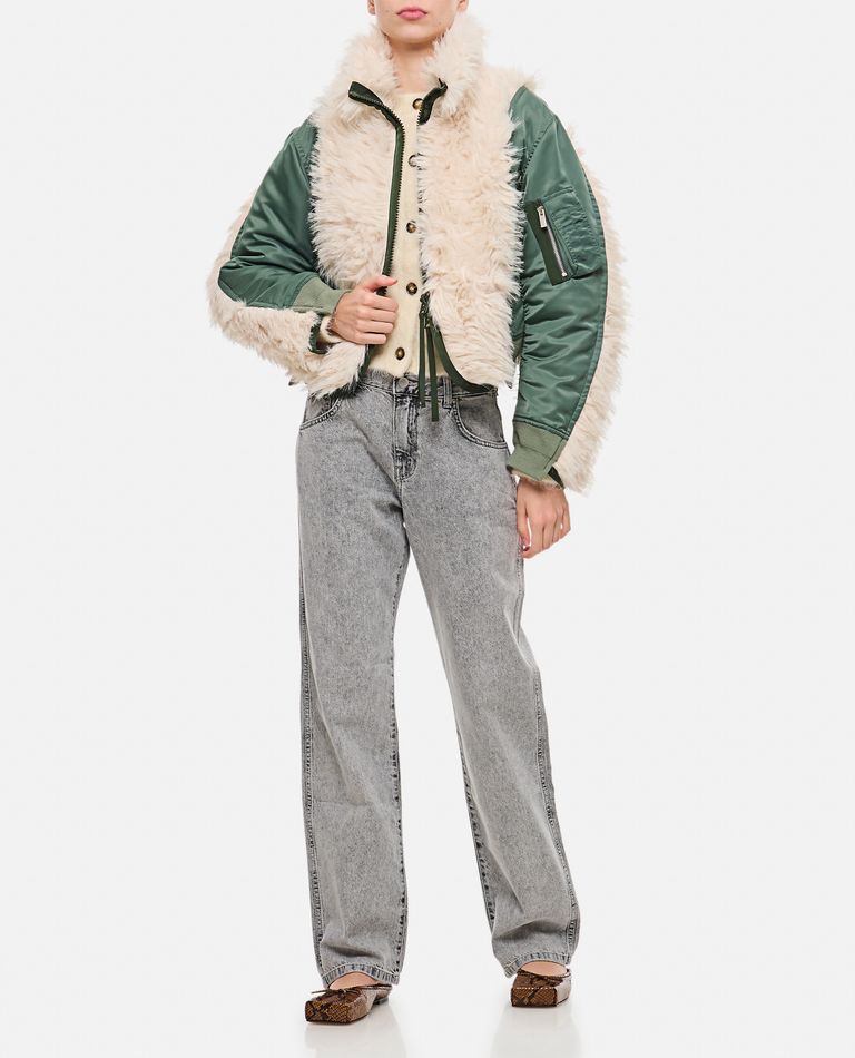 FAUX FUR X NYLON TWILL BLOUSON