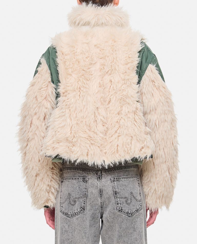 FAUX FUR X NYLON TWILL BLOUSON