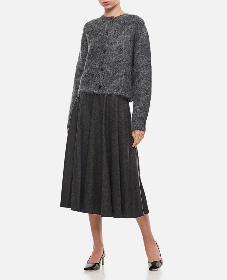 Shop Ralph Lauren Full Volume Wool Skirt In Grey