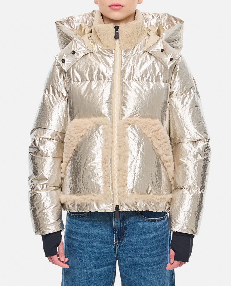 Shop Moncler Trevelin Down Filled Bomber In Silver