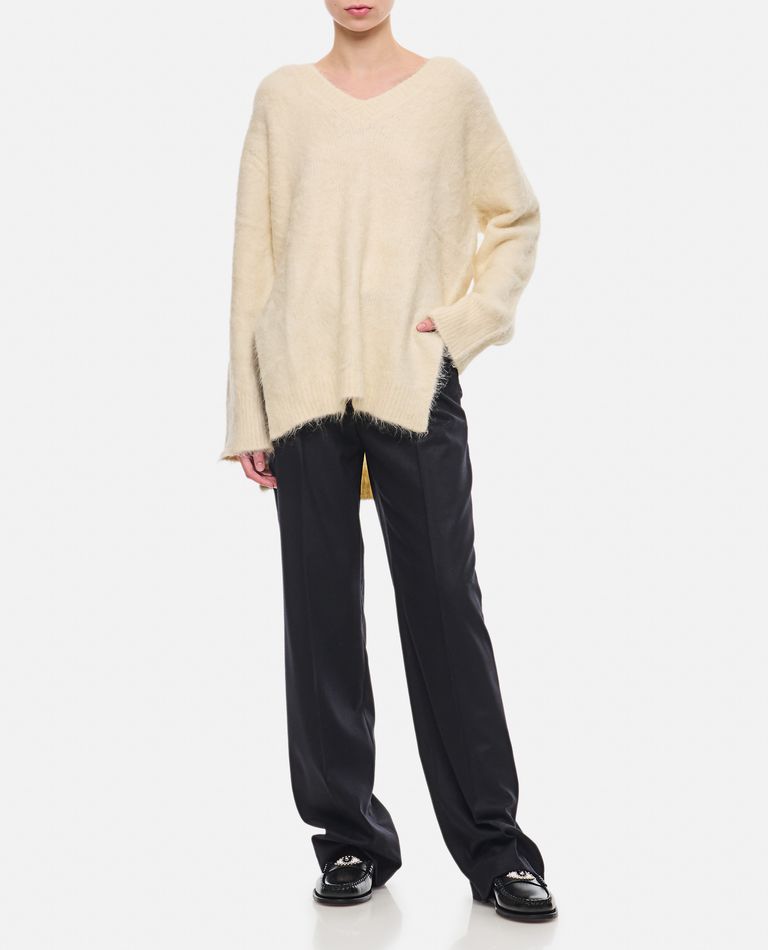 LOULOU STUDIO GOTO OVERSIZE V NECK ALPACA WOOL SWEATER