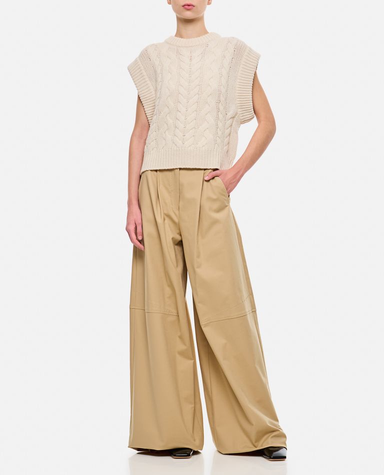 Shop Max Mara Avoriaz Wide Leg Pants In Beige