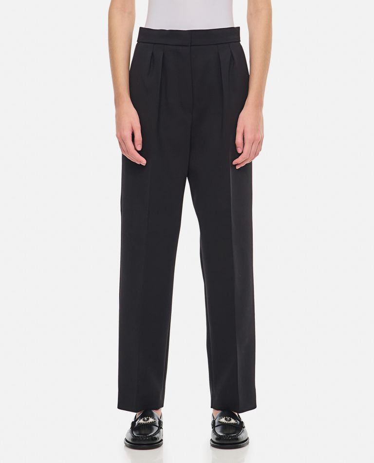 パンツ Max Mara  MAX MARA Verbano Pants MAX MARA Verbano cropped pleated wool-blend straight-leg