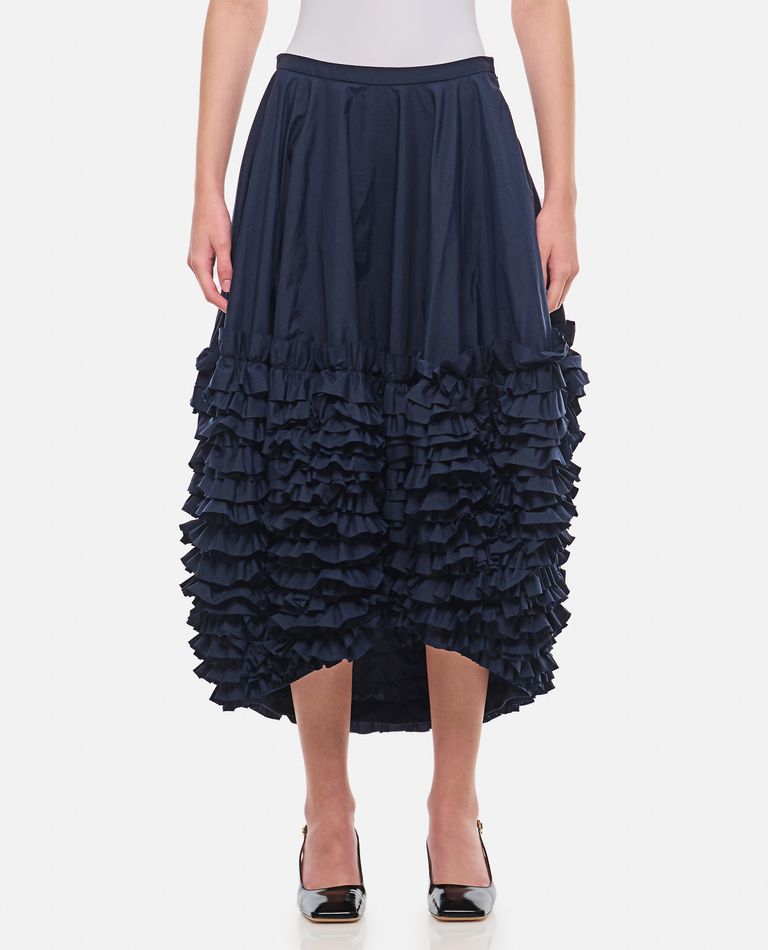 Shop Molly Goddard Isla Taffeta Ruffle Skirt In Blue