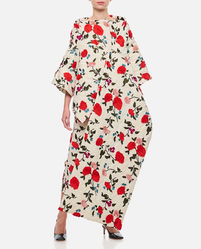 Shop Erdem Asymmetric Opera Wrap Jacket In Multicolor