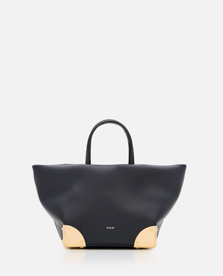 Shop Sacai Corner Metal Tote Small In Black